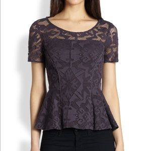 Lace Peplum Blouse- Addison- Size Sm
